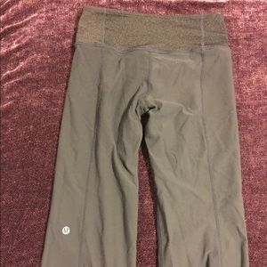 Gray Lululemon cropped flare pants